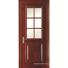 Swing Opening Painted Veneered Interior Bathroom Doors with 6 Panel Glass